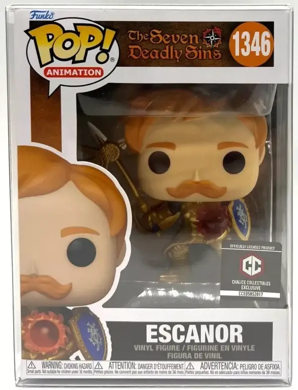 2 Funko Pop! The Seven Deadly Sins Escanor #1346 Chalice Exclusive with Protector