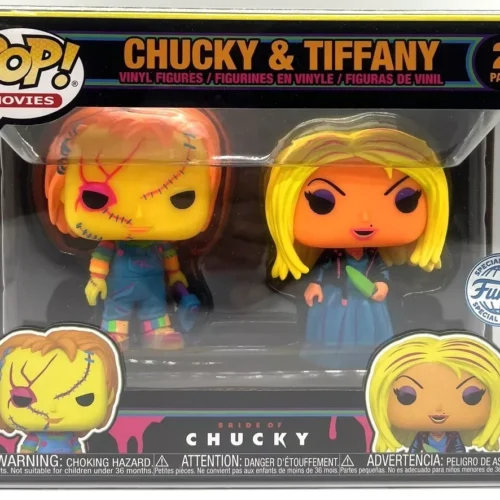 Funko Pop! Bride of Chucky Tiffany & Chucky Blacklight 2 Pack Special Edition