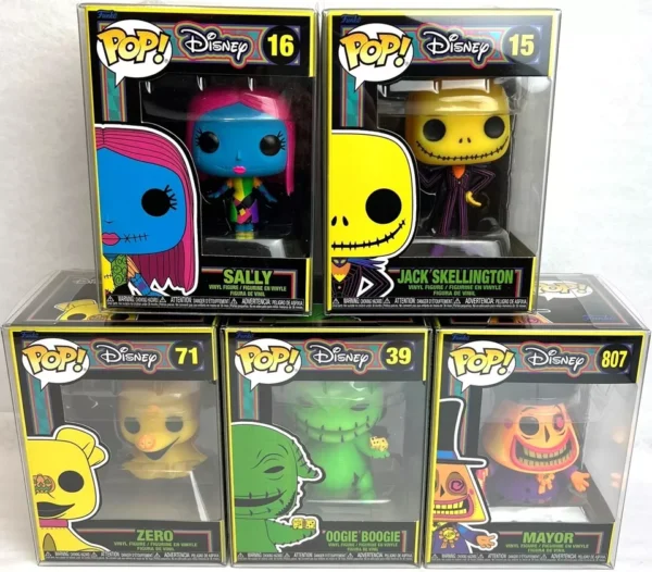 33 Funko Pop! Disney NBC Blacklight Jack Sally Zero Oogie & Mayor Set of 5