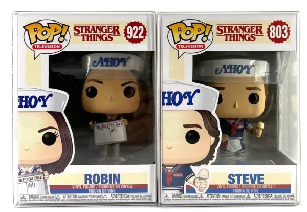 52 Funko Pop! Stranger Things Steve #803 & Robin #922 Set of 2 with Protectors